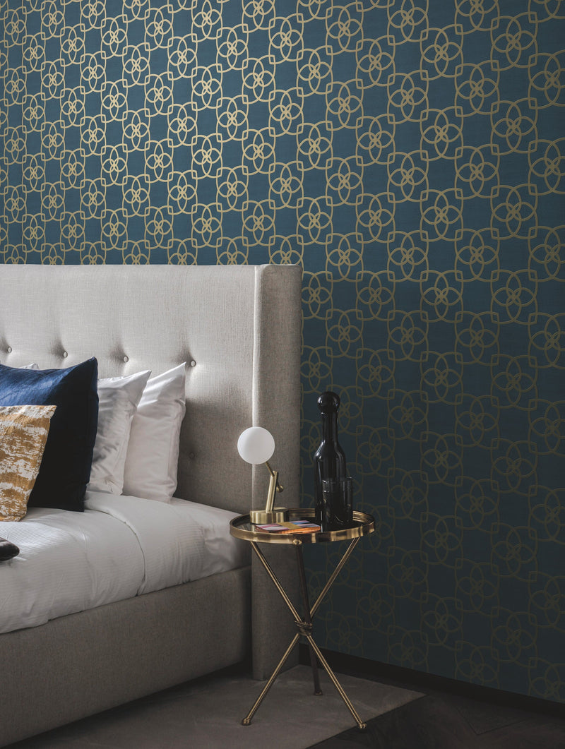 DD3711 Serendipity Navy Dazzling Dimensions Wallpaper by York Wallcoverings