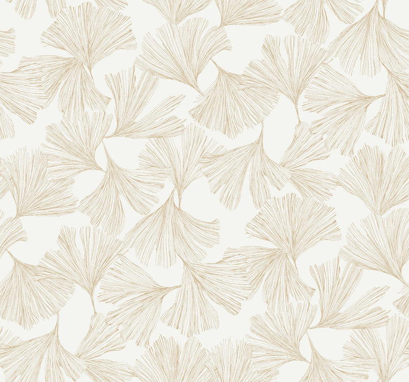 DD3741 Gingko Toss Gold Dazzling Dimensions Wallpaper by York Wallcoverings