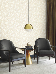 DD3741 Gingko Toss Gold Dazzling Dimensions Wallpaper by York Wallcoverings