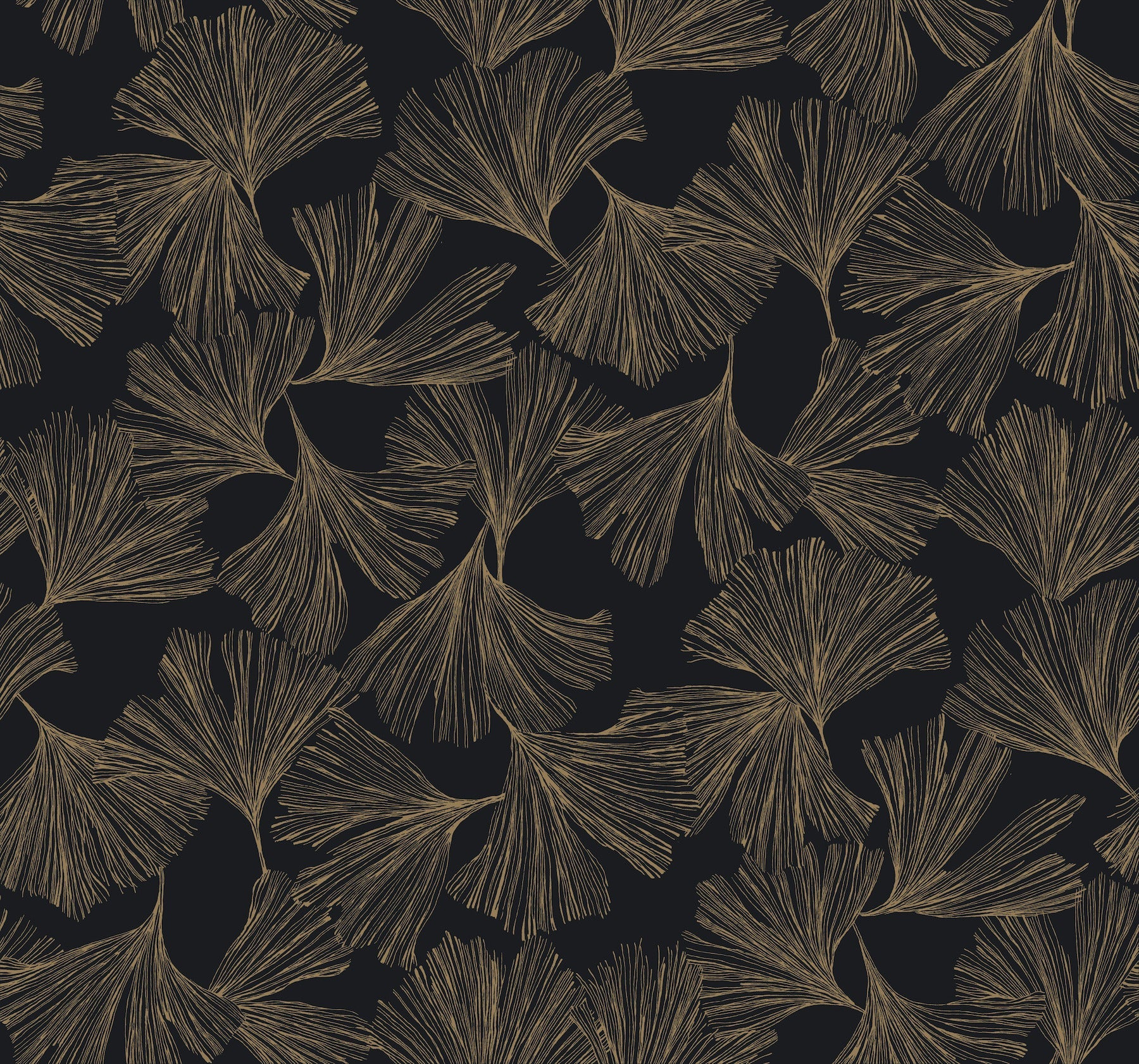 DD3742 Gingko Toss Black Dazzling Dimensions Wallpaper by York Wallcoverings