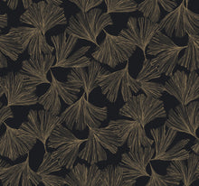 DD3742 Gingko Toss Black Dazzling Dimensions Wallpaper by York Wallcoverings