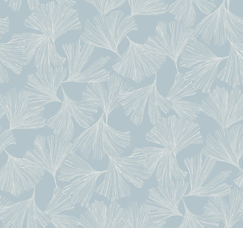 DD3743 Gingko Toss Blue Dazzling Dimensions Wallpaper by York Wallcoverings