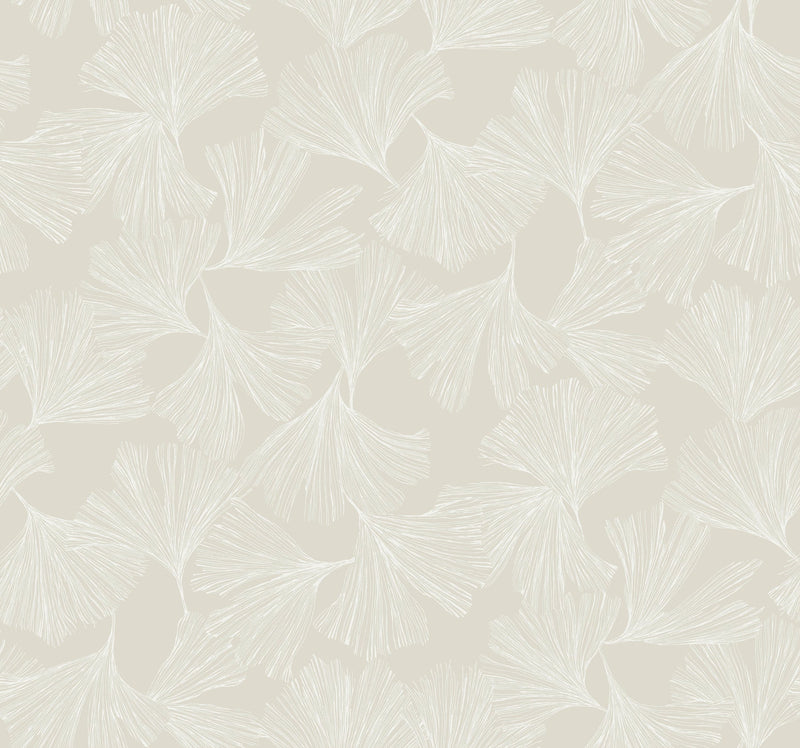 DD3744 Gingko Toss Cream Dazzling Dimensions Wallpaper by York Wallcoverings