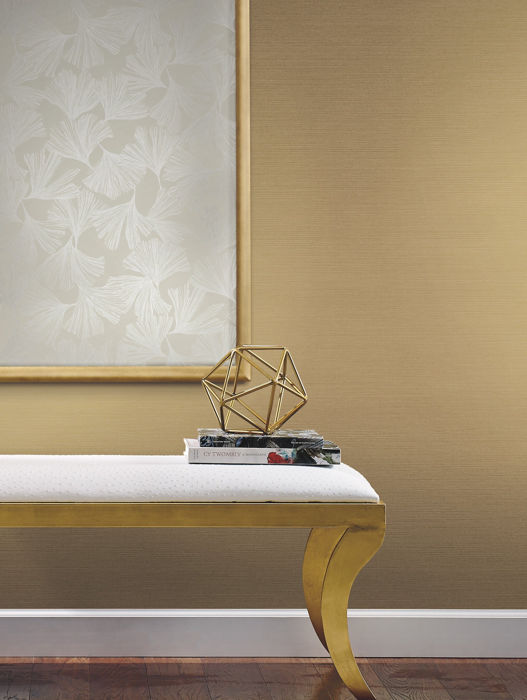 DD3744 Gingko Toss Cream Dazzling Dimensions Wallpaper by York Wallcoverings