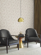 DD3746 Gingko Toss Silver Dazzling Dimensions Wallpaper by York Wallcoverings