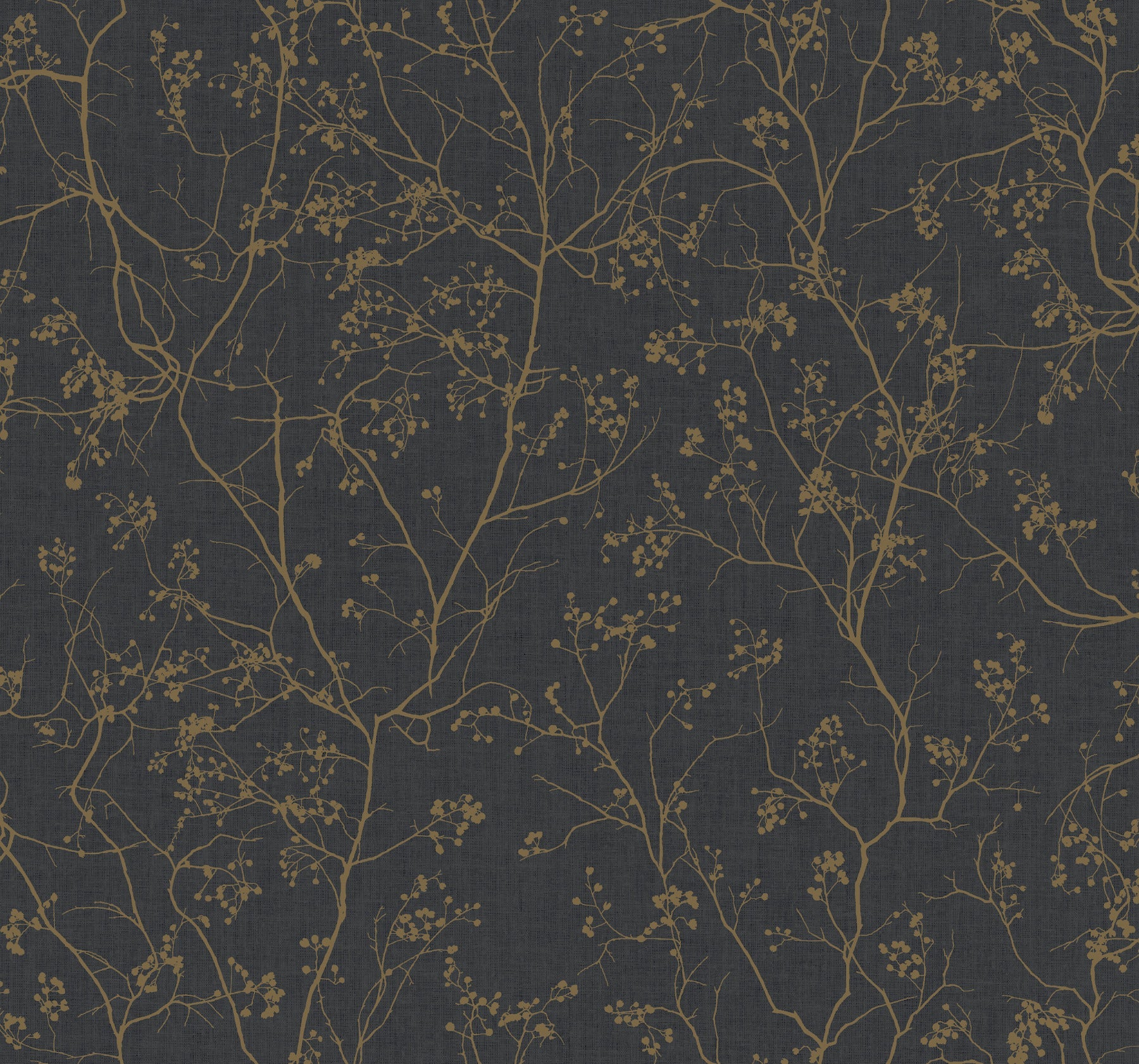 DD3811 Luminous Branches Black & Gold Dazzling Dimensions Wallpaper by York Wallcoverings