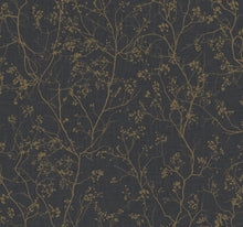 DD3811 Luminous Branches Black & Gold Dazzling Dimensions Wallpaper by York Wallcoverings
