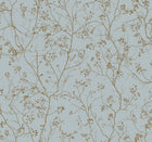 DD3813 Luminous Branches Blue & Gold Dazzling Dimensions Wallpaper by York Wallcoverings