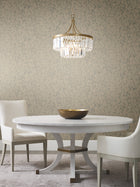 DD3815 Luminous Branches Taupe & Silver Dazzling Dimensions Wallpaper by York Wallcoverings