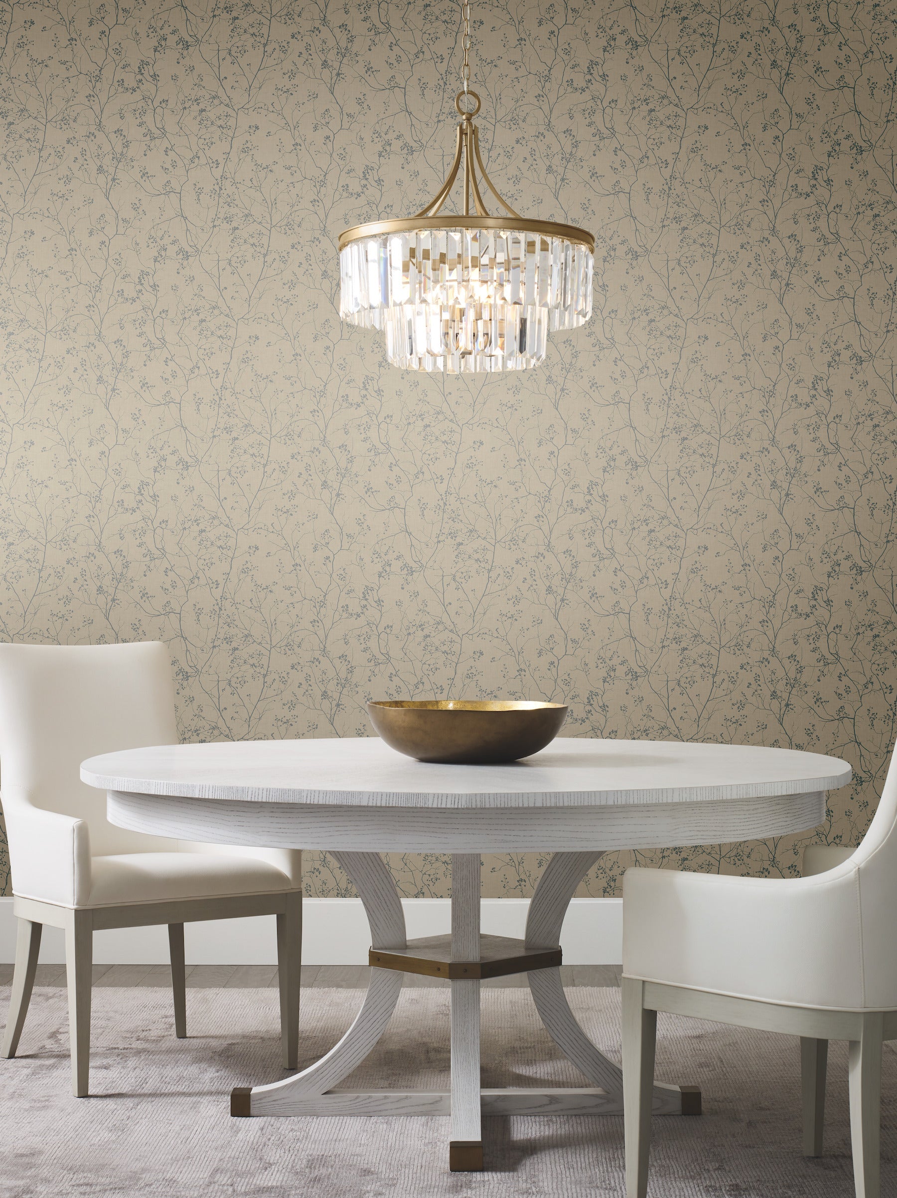 DD3815 Luminous Branches Taupe & Silver Dazzling Dimensions Wallpaper by York Wallcoverings