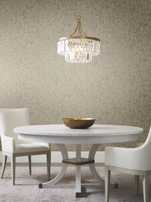 DD3815 Luminous Branches Taupe & Silver Dazzling Dimensions Wallpaper by York Wallcoverings
