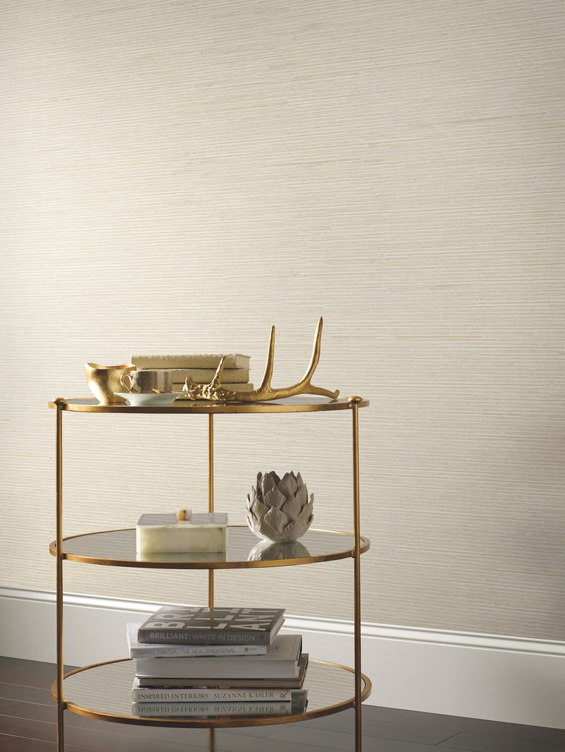 DD3831 Ribbon Bamboo Cream & Gold Metallic Dazzling Dimensions Wallpaper by York Wallcoverings
