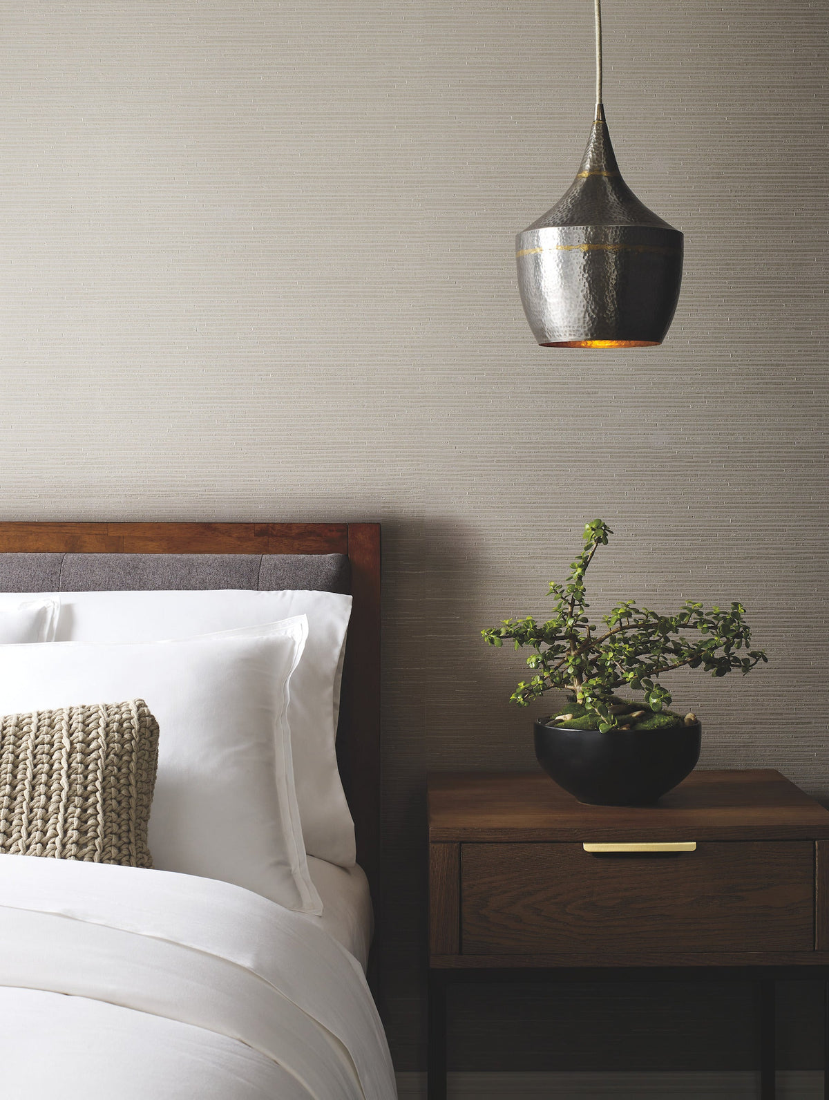DD3832 Ribbon Bamboo Silver Metallic Dazzling Dimensions Wallpaper by York Wallcoverings