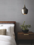 DD3834 Ribbon Bamboo Blue & Silver Metallic Dazzling Dimensions Wallpaper by York Wallcoverings