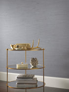 DD3834 Ribbon Bamboo Blue & Silver Metallic Dazzling Dimensions Wallpaper by York Wallcoverings