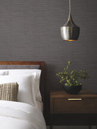 DD3835 Ribbon Bamboo Black & Silver Metallic Dazzling Dimensions Wallpaper by York Wallcoverings