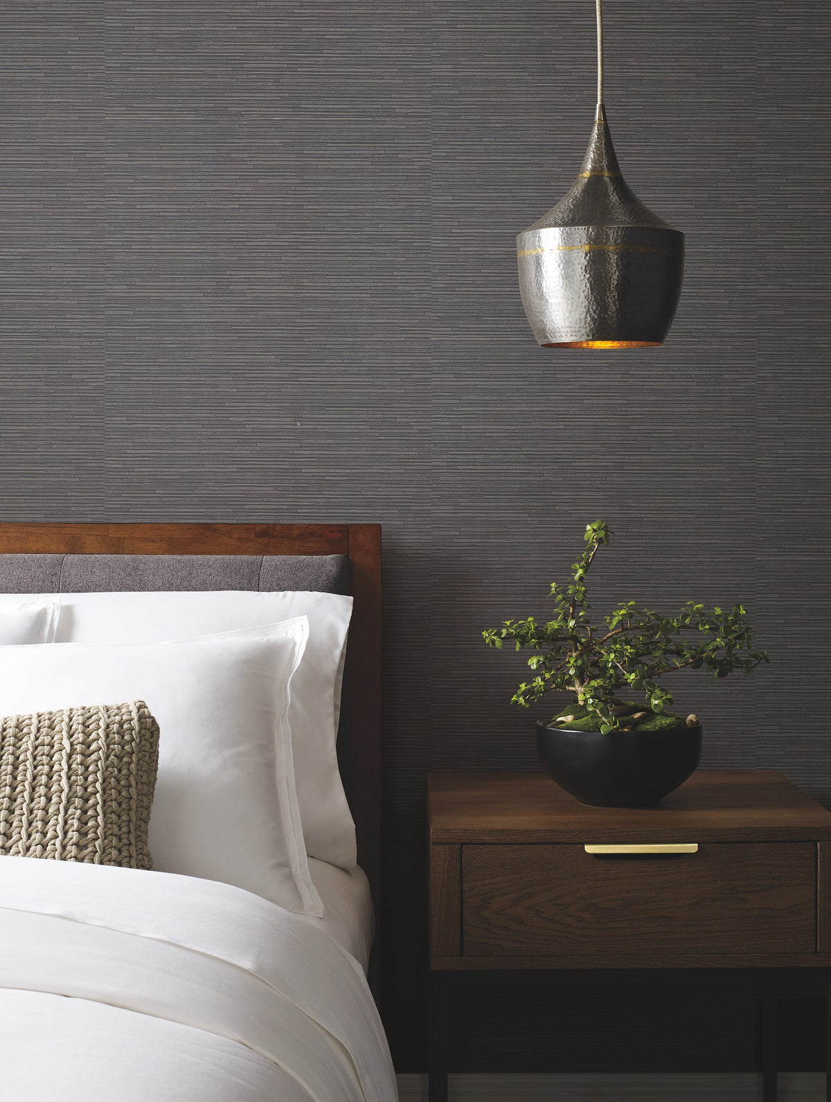 DD3835 Ribbon Bamboo Black & Silver Metallic Dazzling Dimensions Wallpaper by York Wallcoverings
