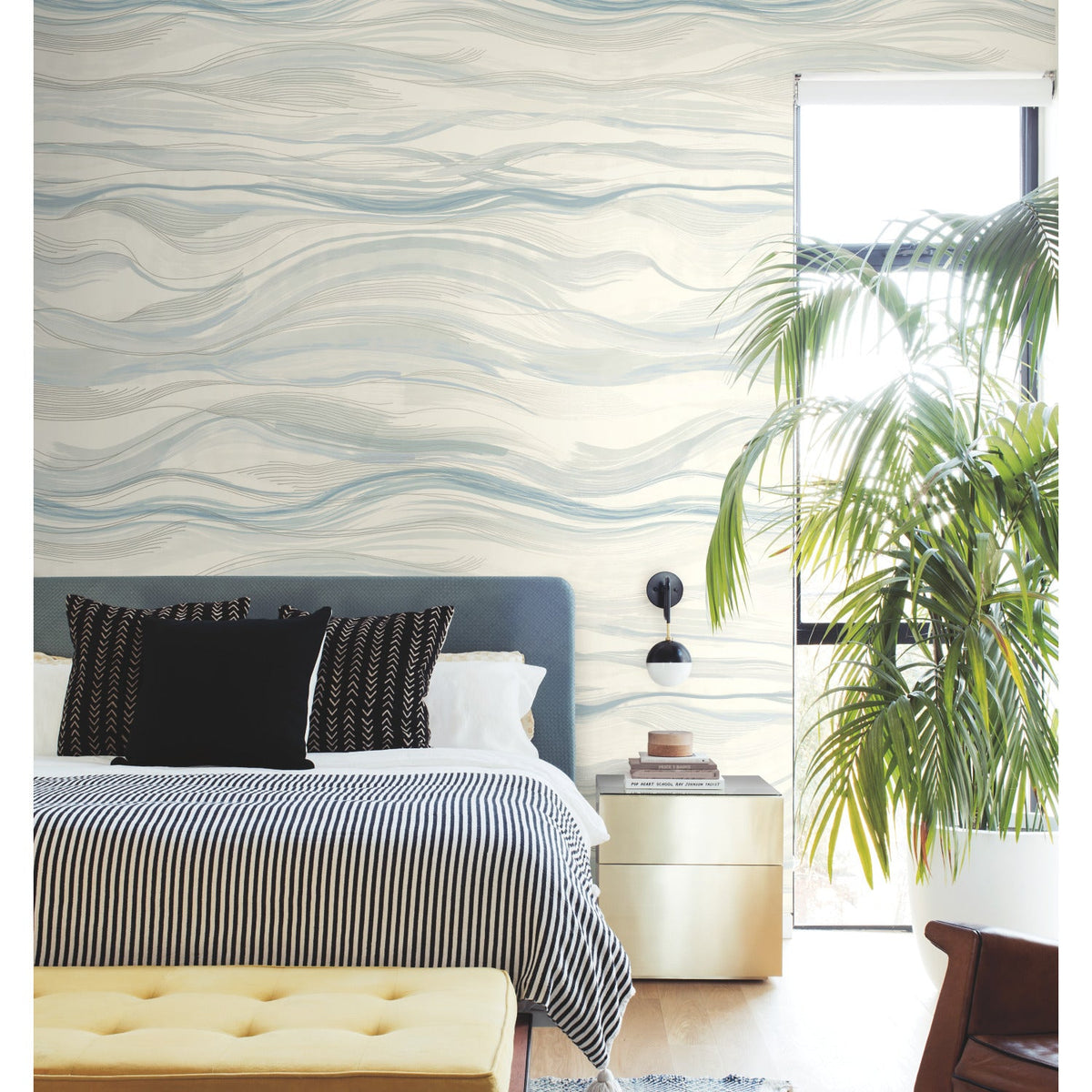 DD3841M Currents Blue Dazzling Dimensions Mural by York Wallcoverings