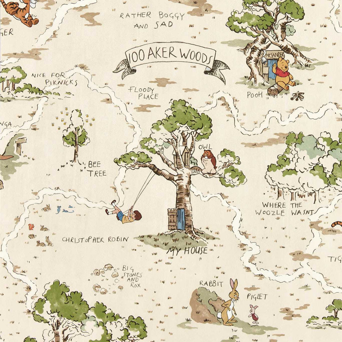 Hundred Acre Wood Disney Home Wallpaper by Sanderson