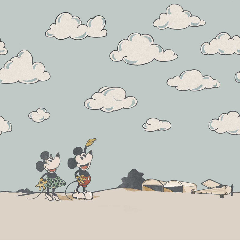 217292 Mickey In The Clouds Mural Disney Home Wallpaper by Sanderson