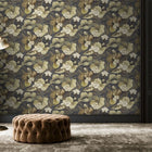 DE01733 Waterlily Designology Ebony Wallpaper By Sketch Twenty 3