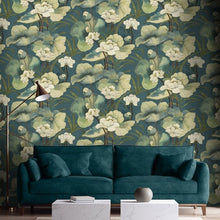 DE01735 Waterlily Designology Petrol Wallpaper By Sketch Twenty 3