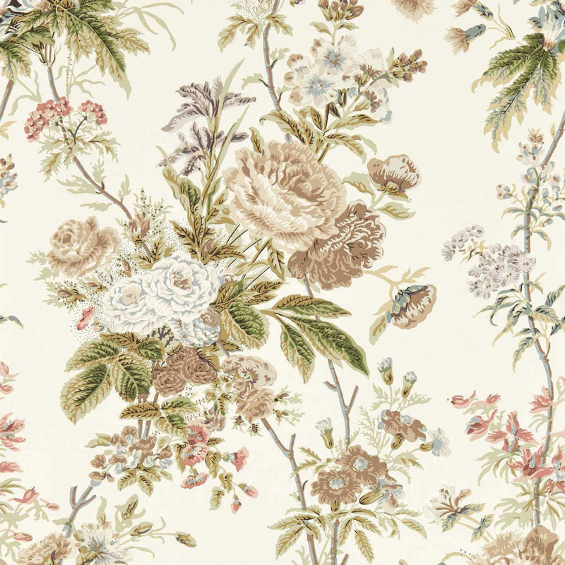 217306 Lakeland Paradis Giles Deacon Walnut Wallpaper by Sanderson