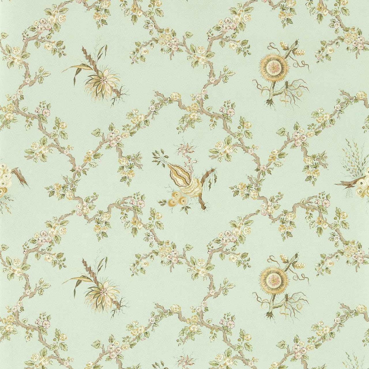 217320 Trelliage Giles Deacon Aphrodite and Blush Wallpaper by Sanderson
