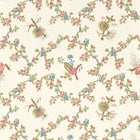217321 Trelliage Giles Deacon Raspberry and Stone Wallpaper by Sanderson
