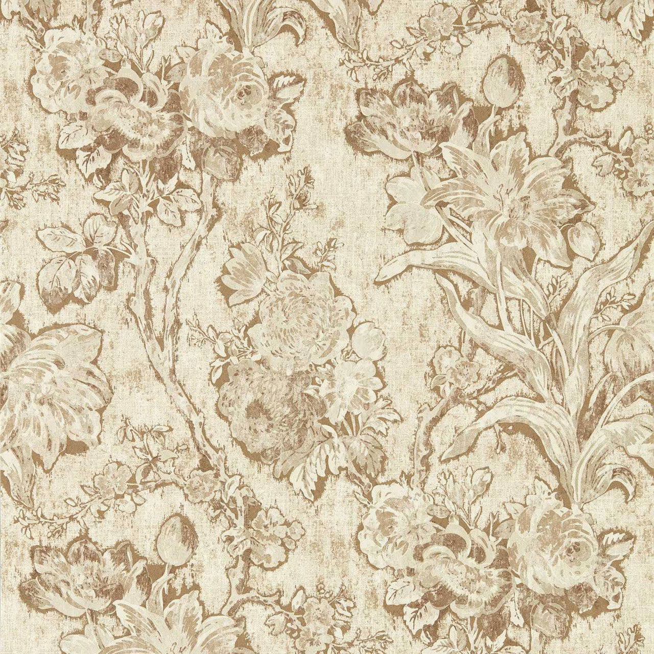 217325 Fringed Tulip Toile Giles Deacon Jute Wallpaper by Sanderson