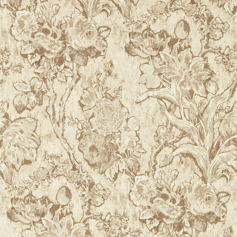 217325 Fringed Tulip Toile Giles Deacon Jute Wallpaper by Sanderson