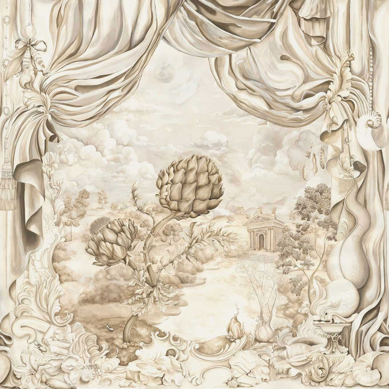 217327 Pygmalion Mural Giles Deacon Alabaster Wallpaper by Sanderson