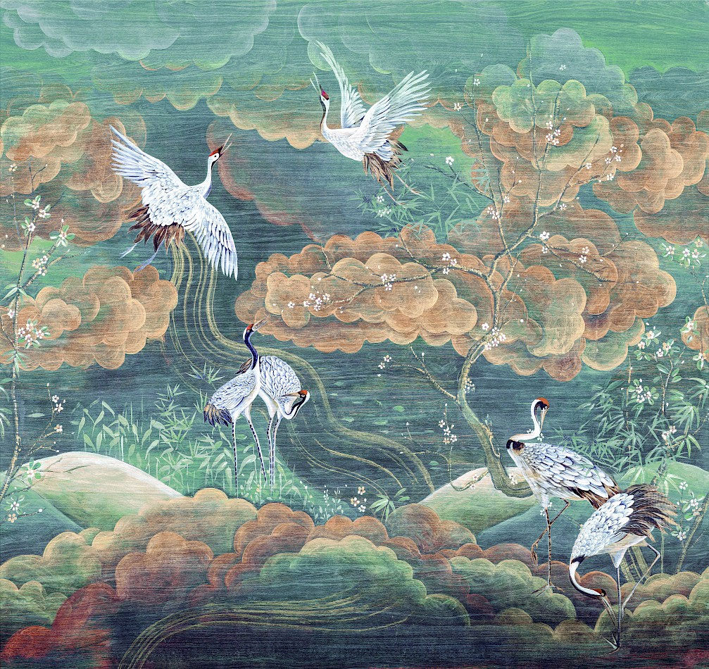 Byobu Sunset Traces Mural by Masureel