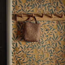 DGW1FU103 Fruit Morris & Friends Blue, Gold and Brown Wallpaper by Morris & Co