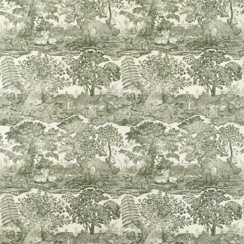 227311 Highgrove Toile Highgrove Yew Green Fabric by Sanderson