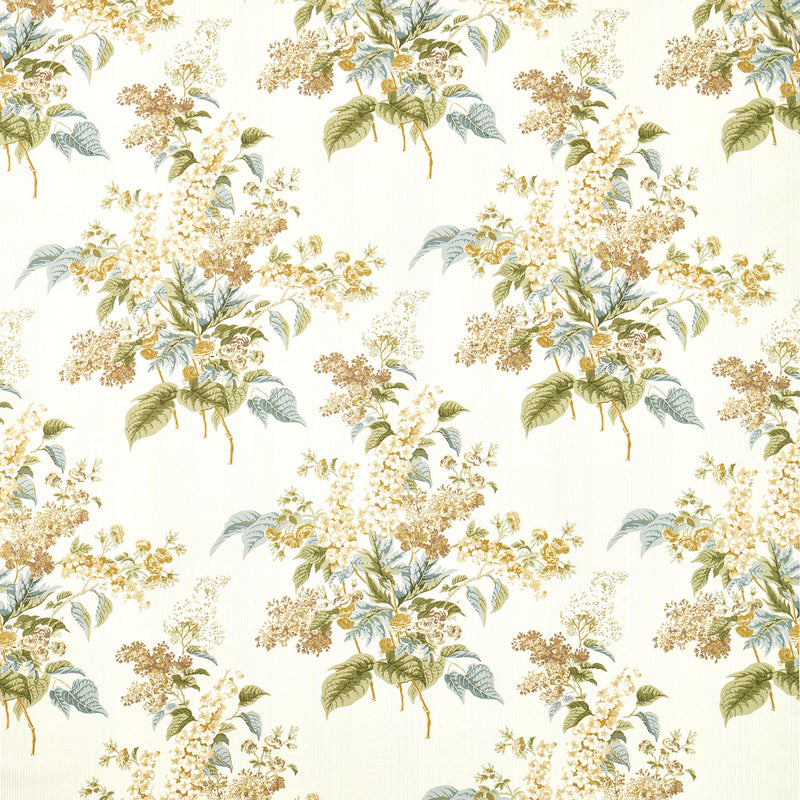 227314 Delphinium & Lilac Highgrove Meadow Moss Fabric by Sanderson