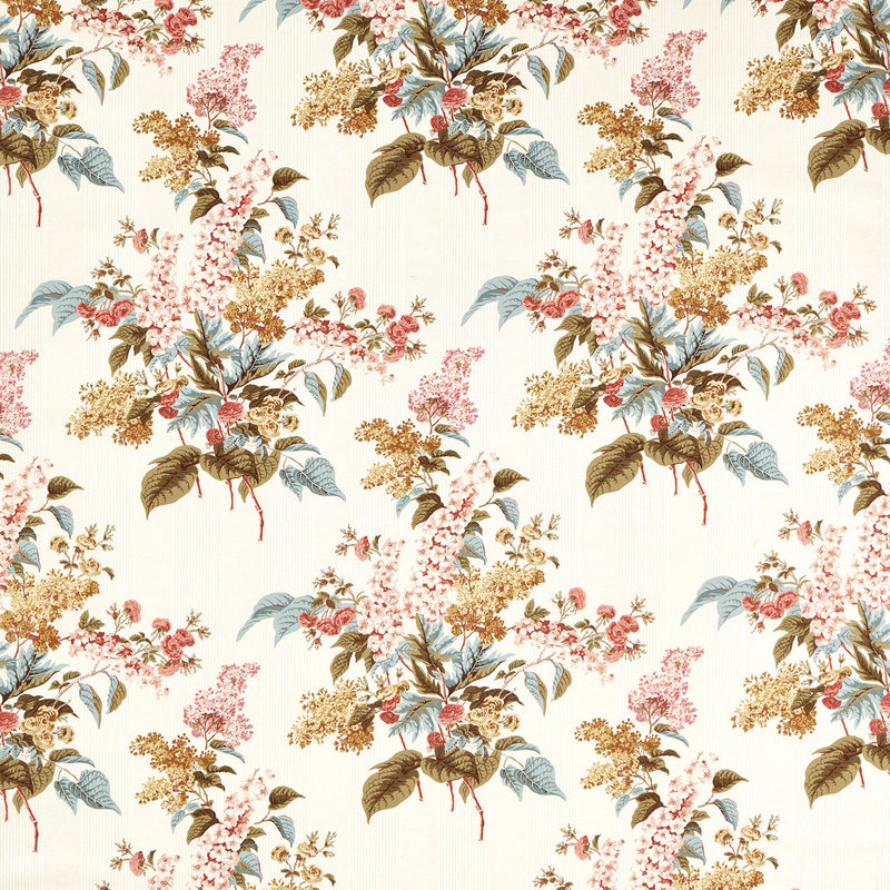 227315 Delphinium & Lilac Highgrove Madder Rose/Sepia Fabric by Sanderson