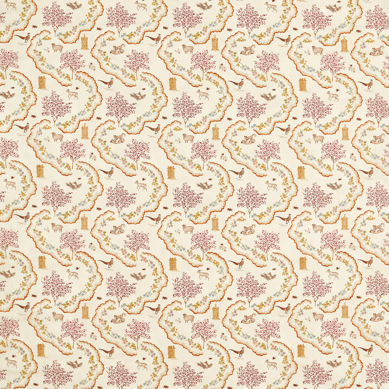 227316 Wildflower Meadow Highgrove Maple Fabric by Sanderson