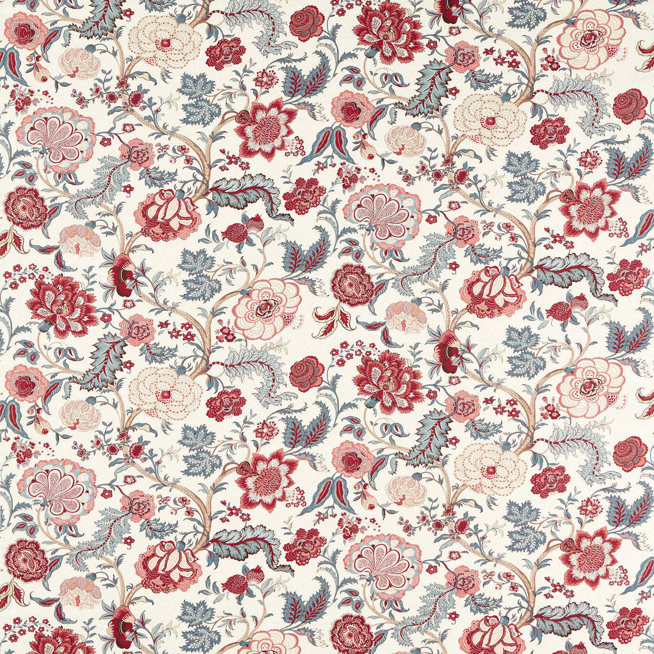 227322 Salisbury Jacobean Highgrove Madder Rose Fabric by Sanderson