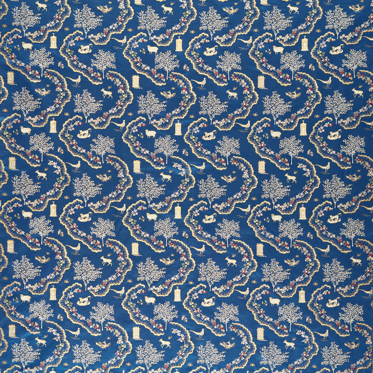 237601 Wildflower Meadow Highgrove Sapphire Fabric by Sanderson