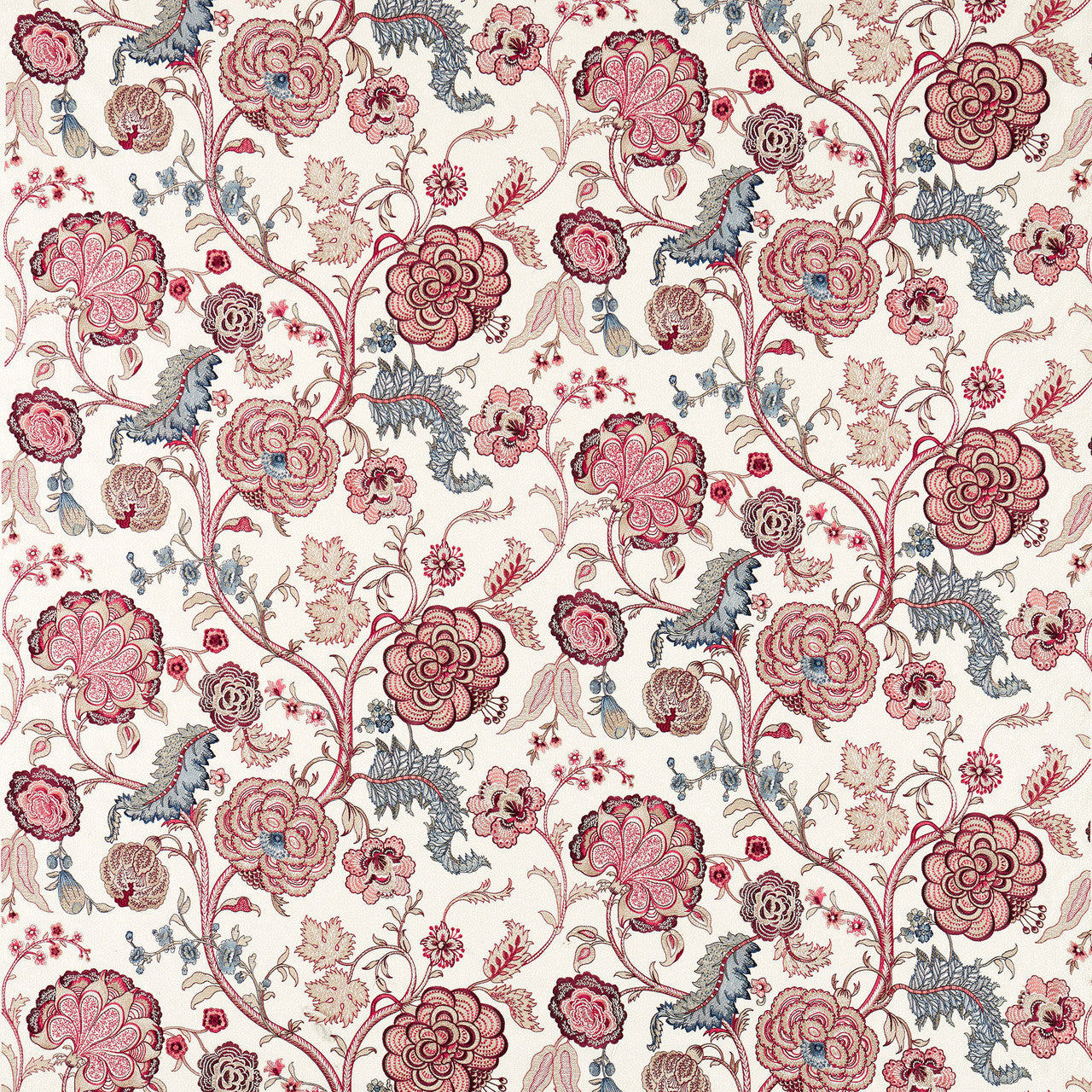 237605 Salisbury Embroidery Highgrove Crimson Fabric by Sanderson