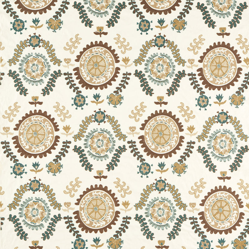 237608 Annabel's Suzani Highgrove Mineral/Gritstone Fabric by Sanderson