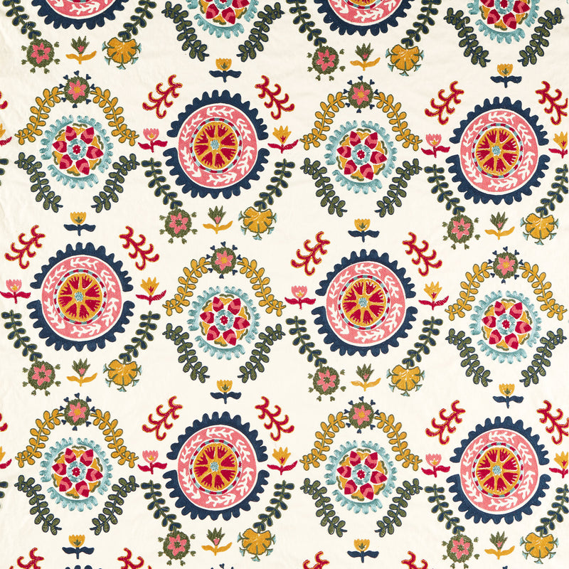 237609 Annabel's Suzani Highgrove Sapphire/Ruby Fabric by Sanderson