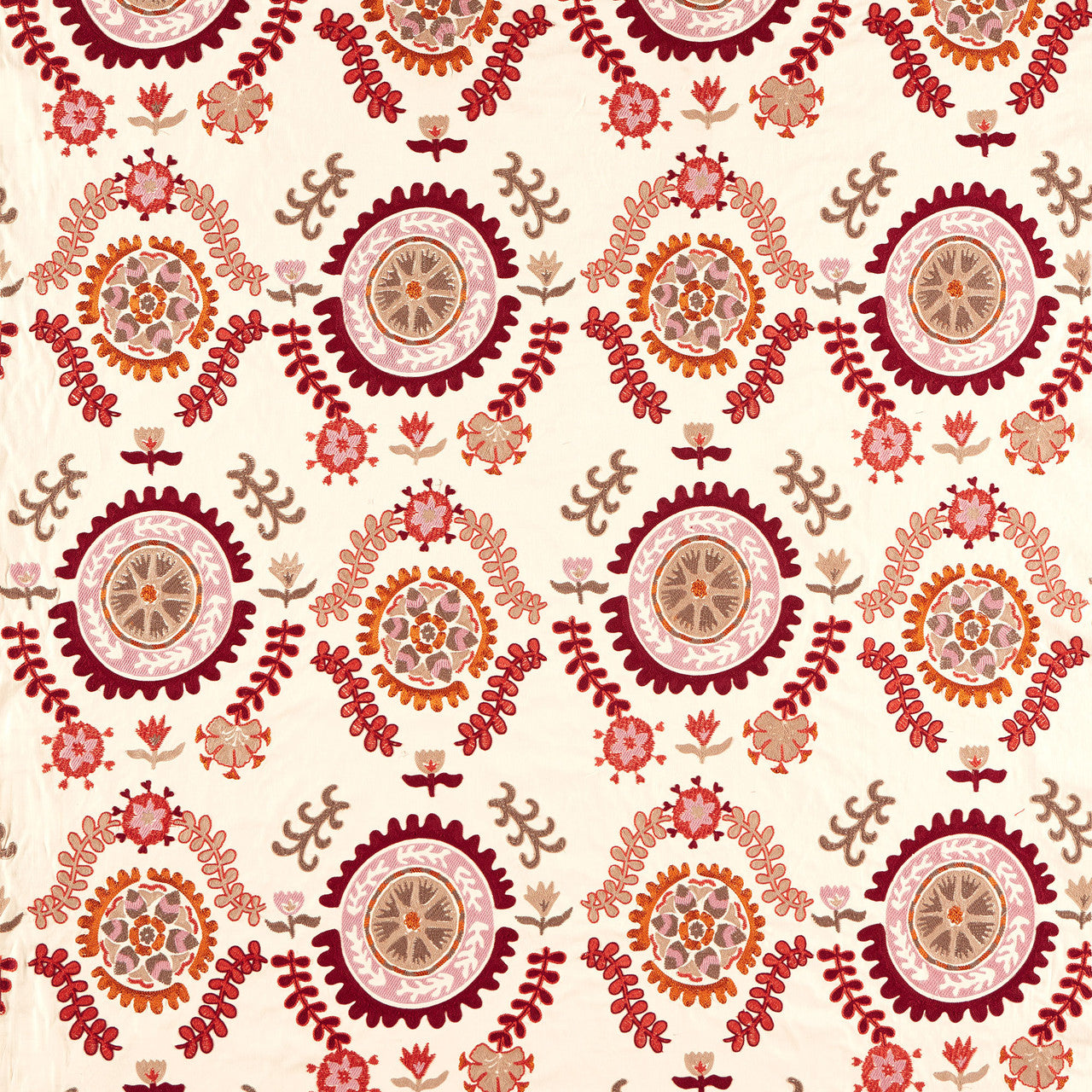 237610 Annabel's Suzani Highgrove Mulberry Fabric by Sanderson
