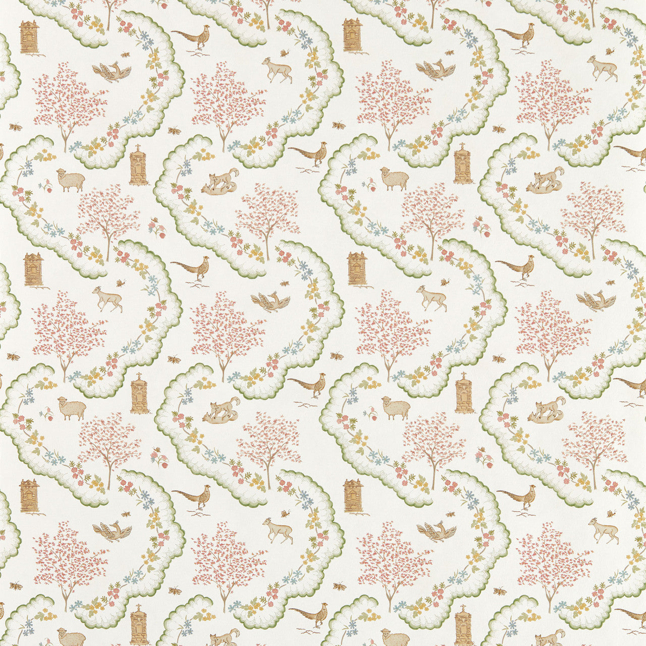 217483 Wildflower Meadow Highgrove Pearl Wallpaper by Sanderson
