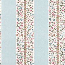 217486 Pergola Stripe Highgrove Mineral Blue/Wisteria Wallpaper by Sanderson