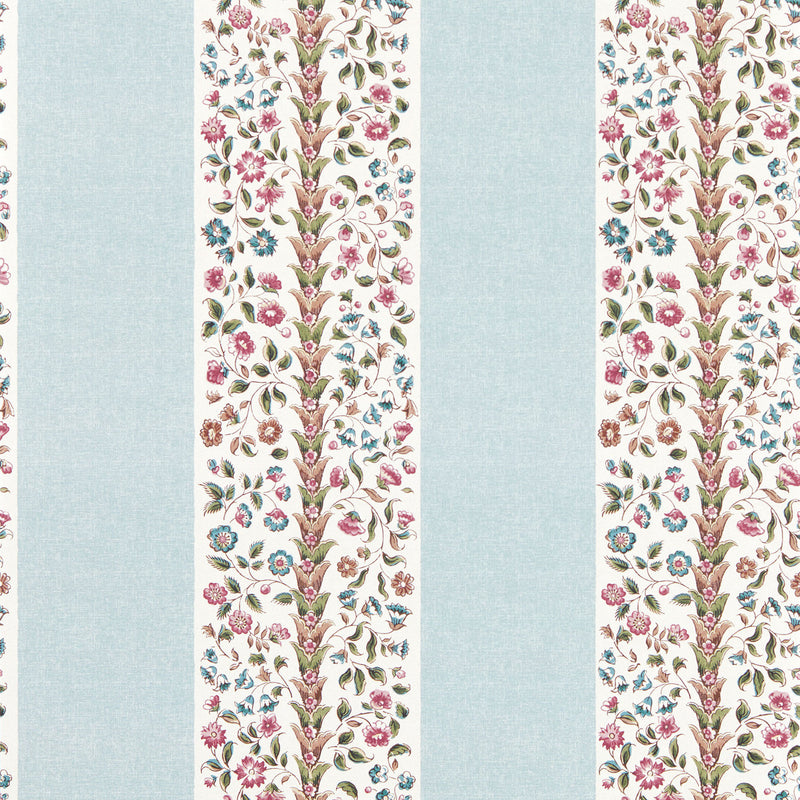 217486 Pergola Stripe Highgrove Mineral Blue/Wisteria Wallpaper by Sanderson