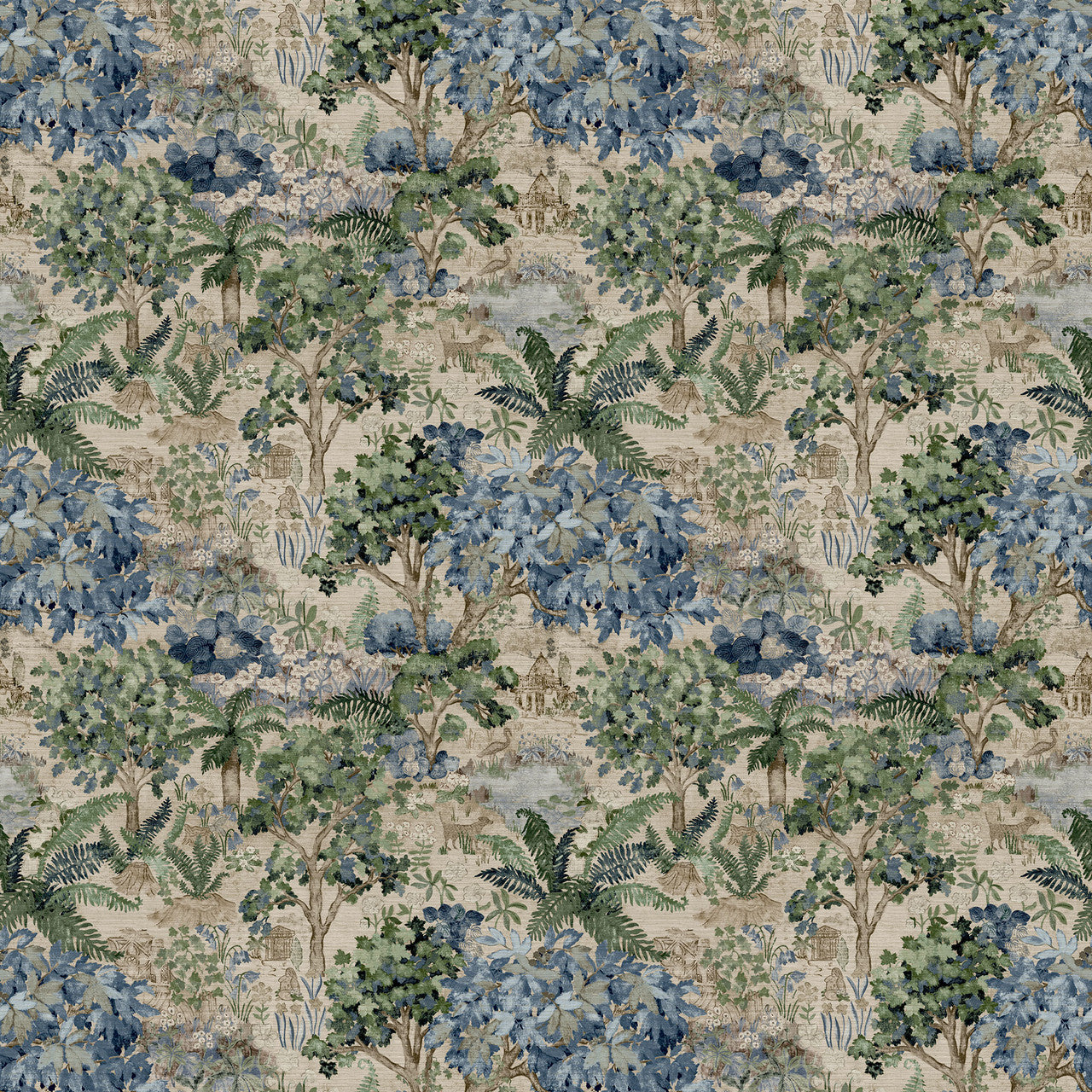 217492 The Stumpery Mural Highgrove Dell Wallpaper by Sanderson