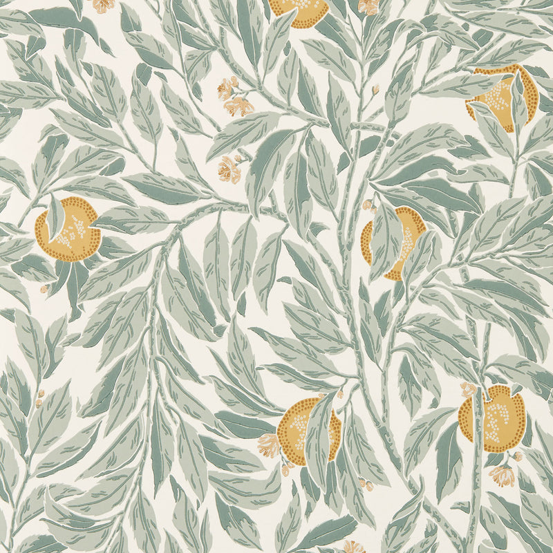 217494 Ancient Apple Orchard Highgrove Golden Knot & Sage Wallpaper by Sanderson