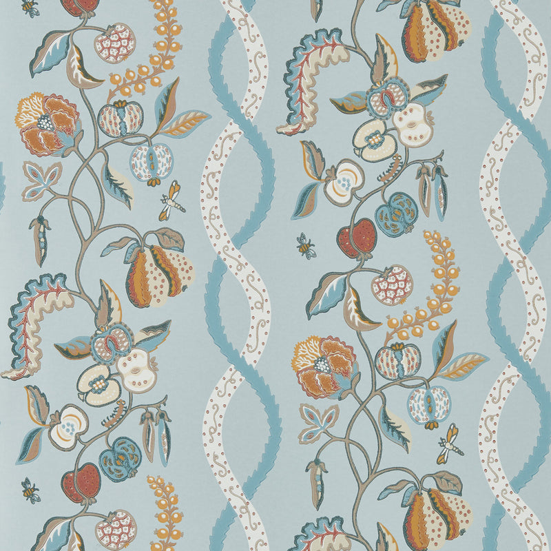 217501 Kitchen Garden Highgrove Mineral/Gooseberry Wallpaper by Sanderson